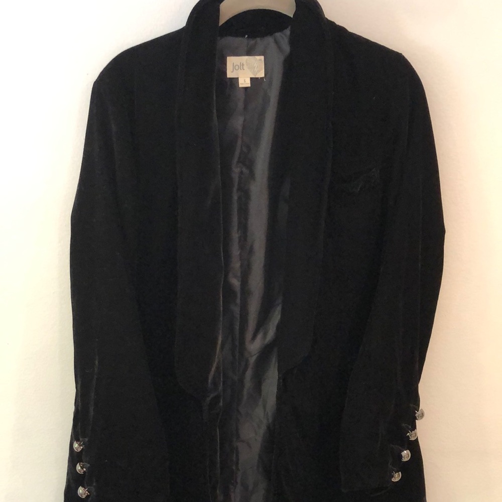 Black jolt velvet blazer size small